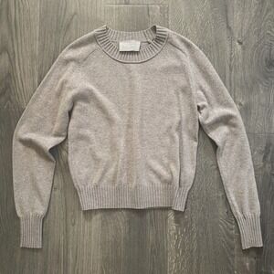 Everlane The Re-Cashmere Crew Sweater XS Heathered Toast Cashmere Wool Blend Exc